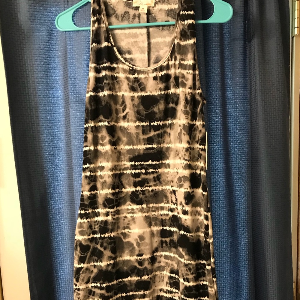 Black and White Tye Dye Maxi Dress